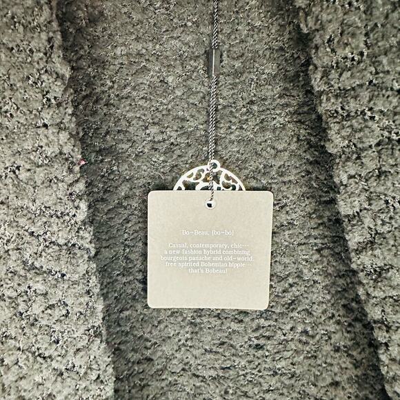 NWT Bobeau Dropped Shawl Collar Chunky Knit Black Cardigan Size Extra Small - Picture 5 of 7